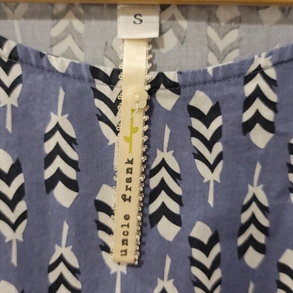 Anthropologie Feather Print Cotton Shift Dress with pockets - Picture 4 of 7